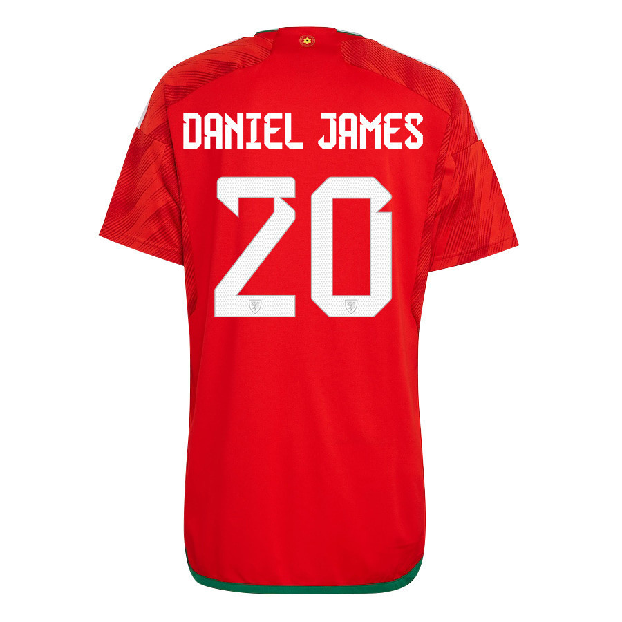 Wales National Team FIFA World Cup Qatar 2022 Patch Daniel James 20 – Home Men Soccer Jersey