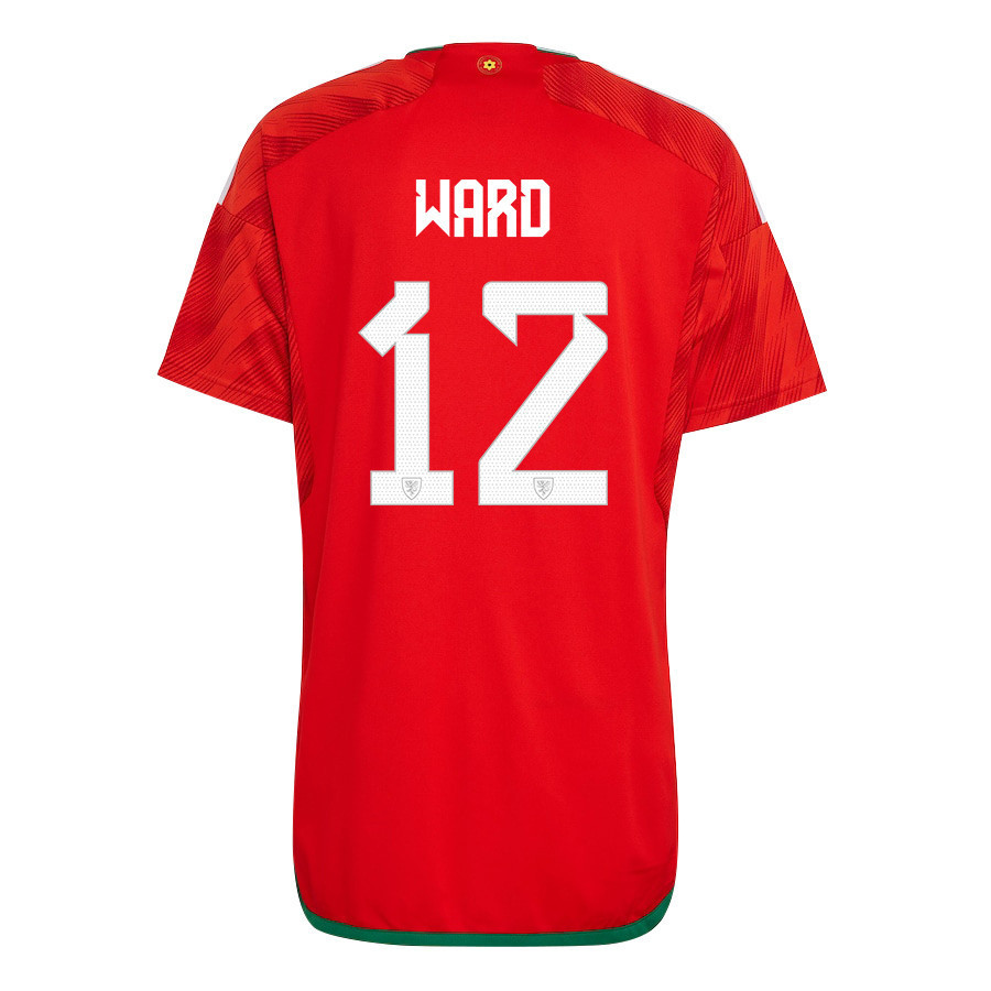 Wales National Team FIFA World Cup Qatar 2022 Patch Danny Ward 12 – Home Men Soccer Jersey