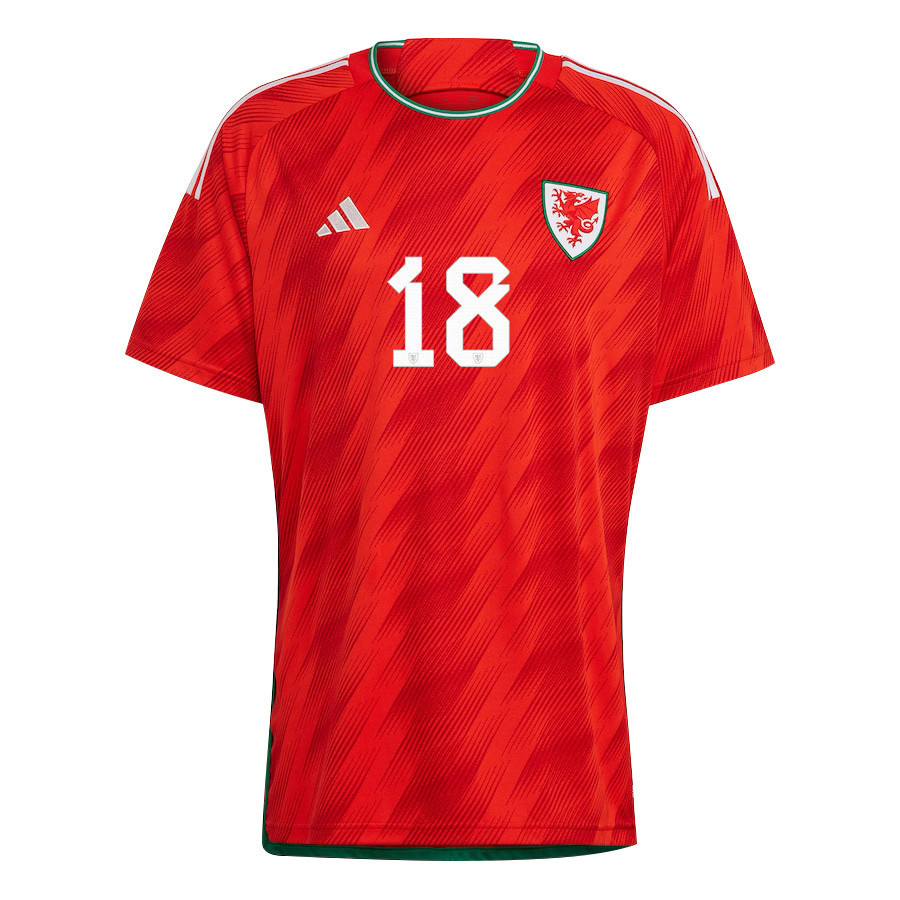 Wales National Team FIFA World Cup Qatar 2022 Patch Jonny Williams 18 – Home Men Soccer Jersey