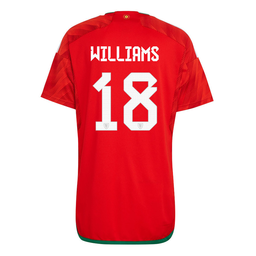 Wales National Team FIFA World Cup Qatar 2022 Patch Jonny Williams 18 – Home Men Soccer Jersey