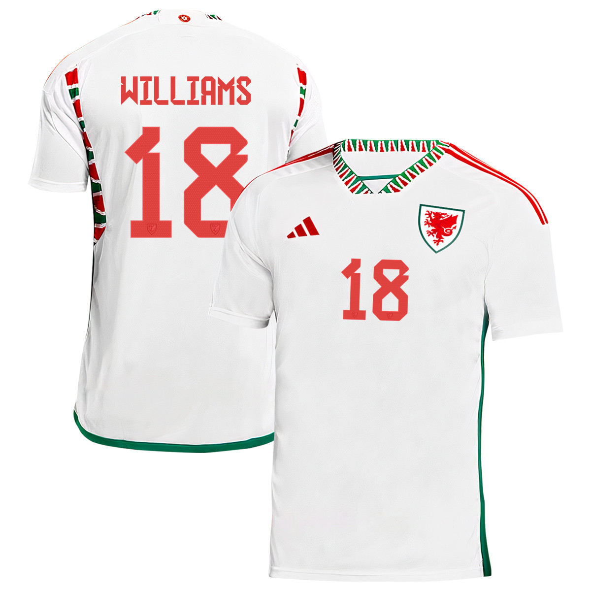 Wales National Team Jonny Williams 18 Qatar World Cup 2022-23 – Away Soccer Jersey