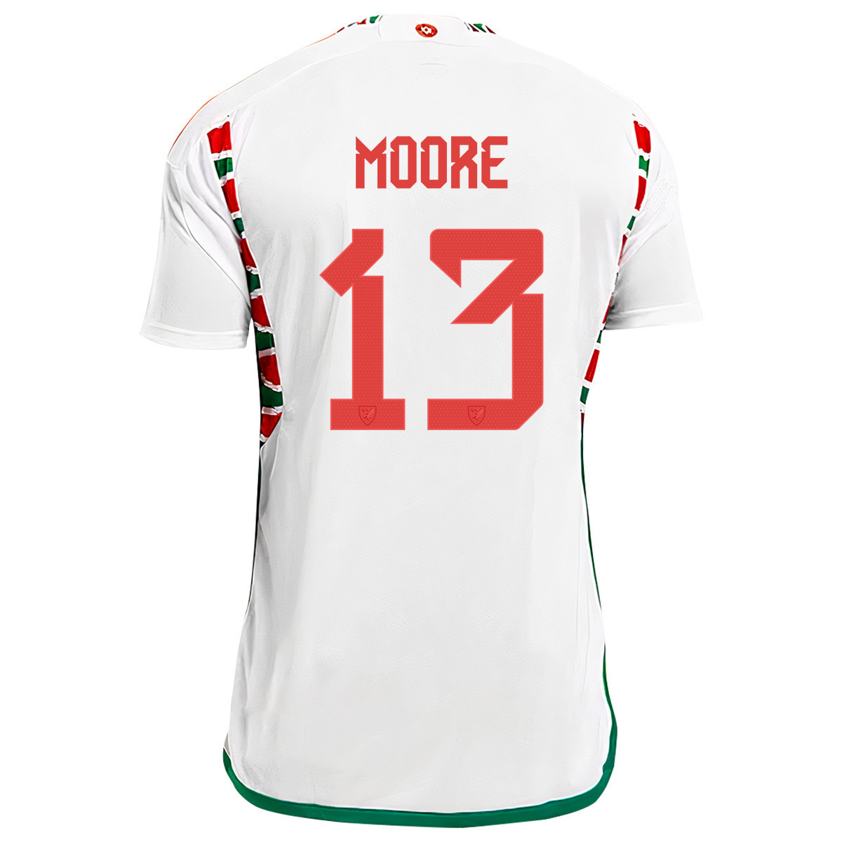 Wales National Team Kieffer Moore 13 Qatar World Cup 2022-23 – Away Soccer Jersey