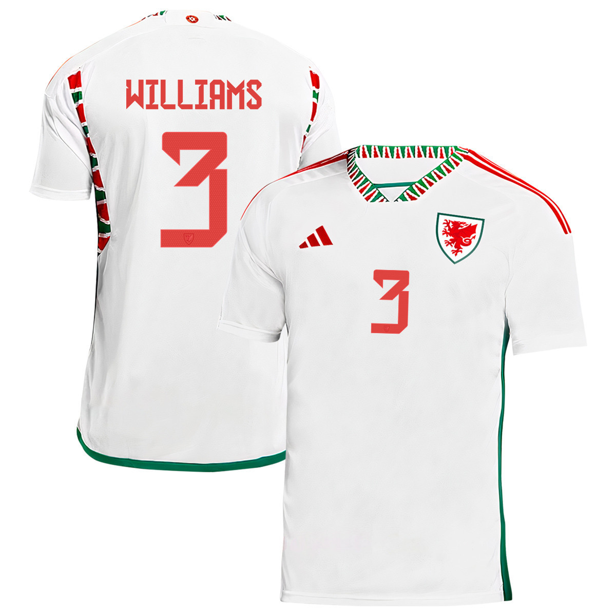 Wales National Team Neco Williams 3 Qatar World Cup 2022-23 – Away Soccer Jersey