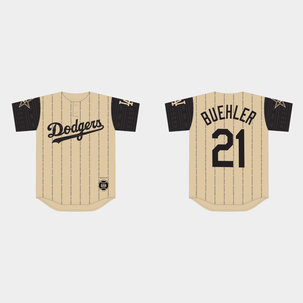 Walker Buehler Los Angeles Dodgers 2022 Black Heritage Night Jersey - Gold