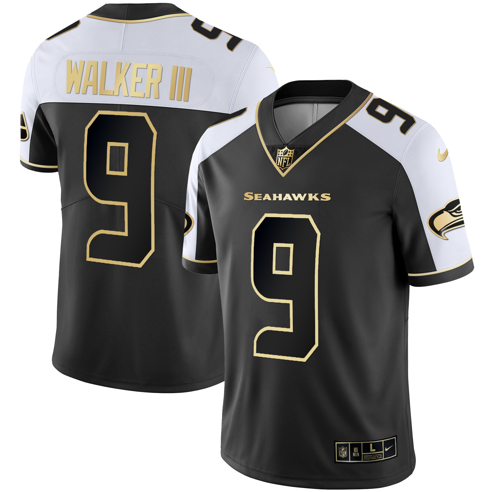 Walker III Men's Seattle Seahawks Gold Player Alternate Jersey - All Stitched 