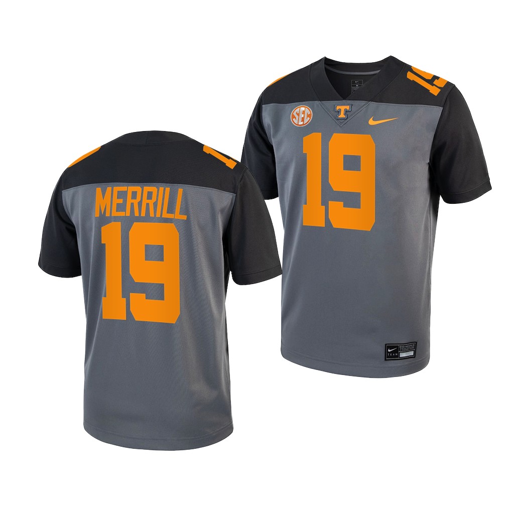 Walker Merrill Tennessee Volunteers Grey 2022 Smokey Grey Series Alternate Youth Jersey