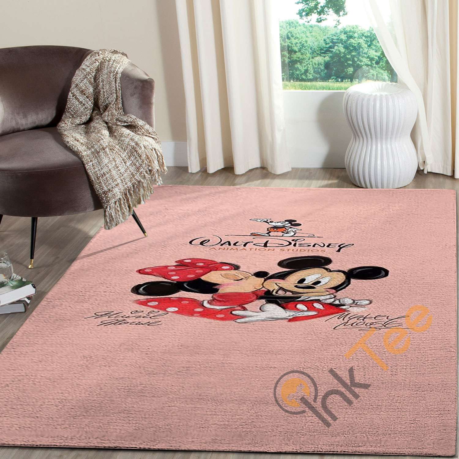 Walt Disney World Mickey Mouse And Minnie Mouse Rectangle Rug