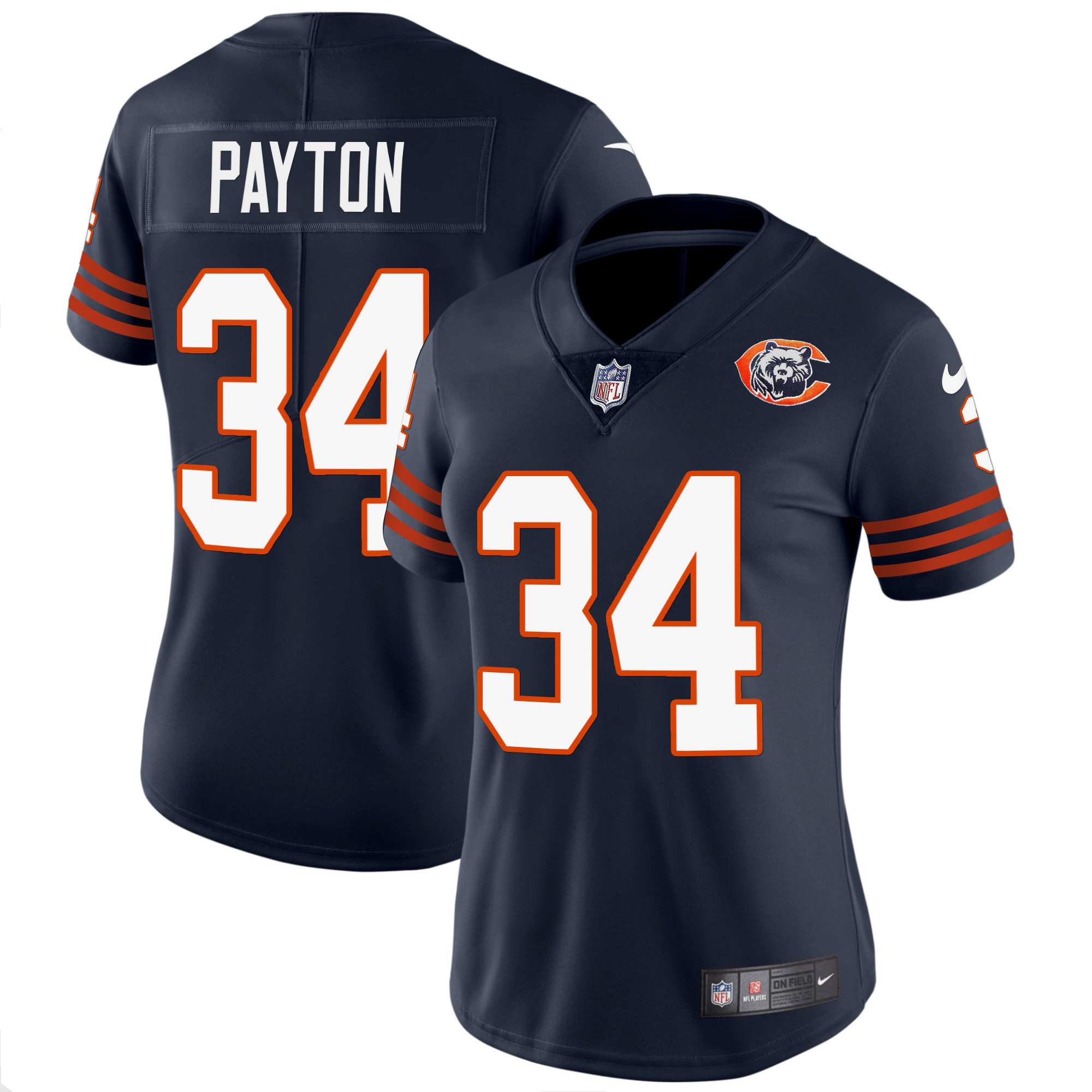 Walter Payton Women's Chicago Bears Throwback Vapor Navy Jersey - All Stitched 