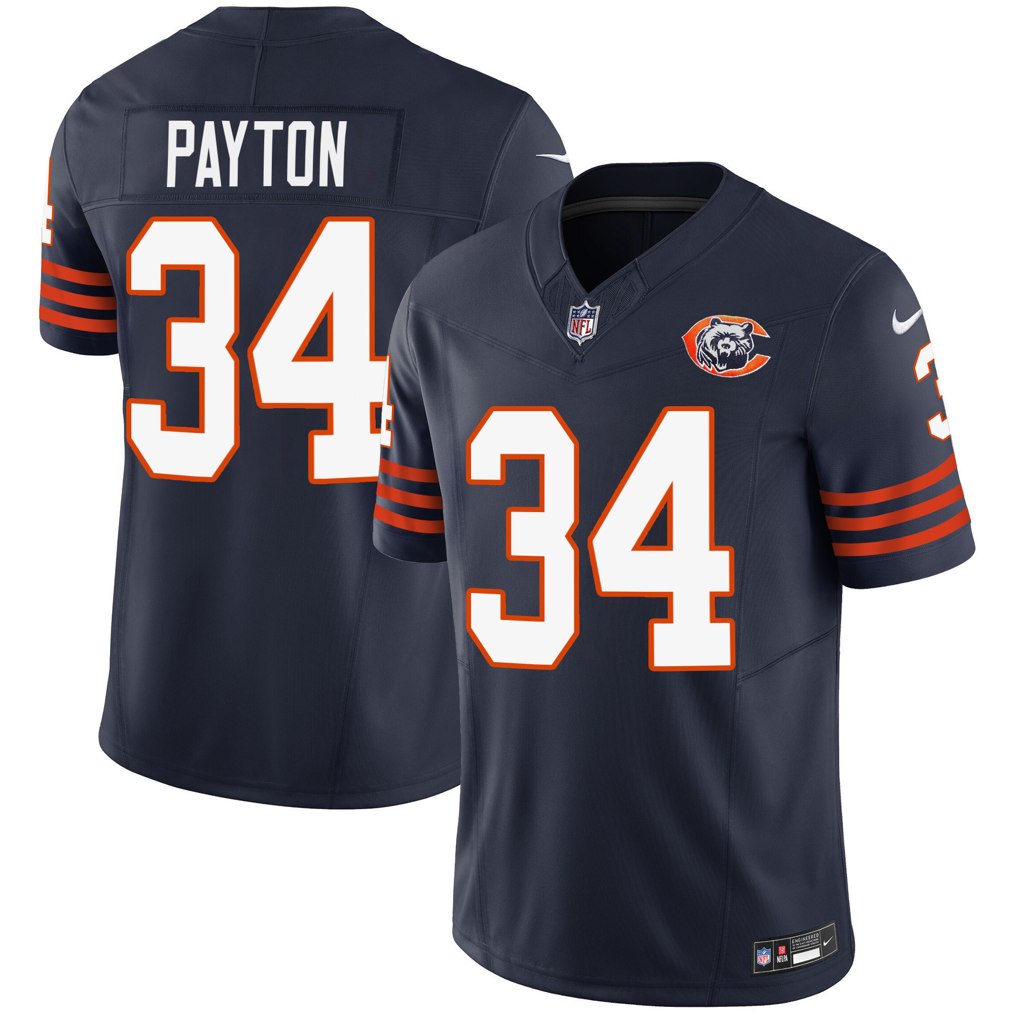 Walter Payton Youth's Chicago Bears Throwback Vapor Navy Jersey - All Stitched 