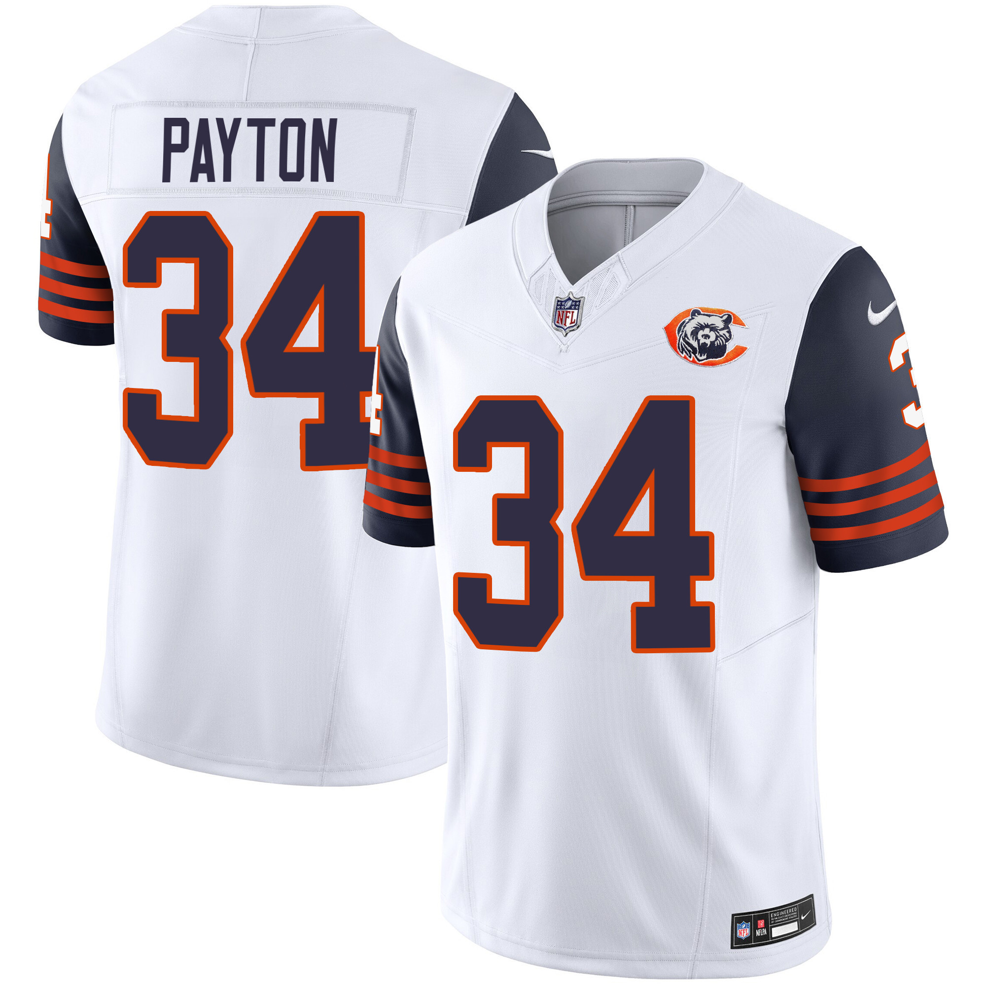 Walter Payton Youth's Chicago Bears Throwback Vapor Navy Sleeves Jersey - All Stitched 