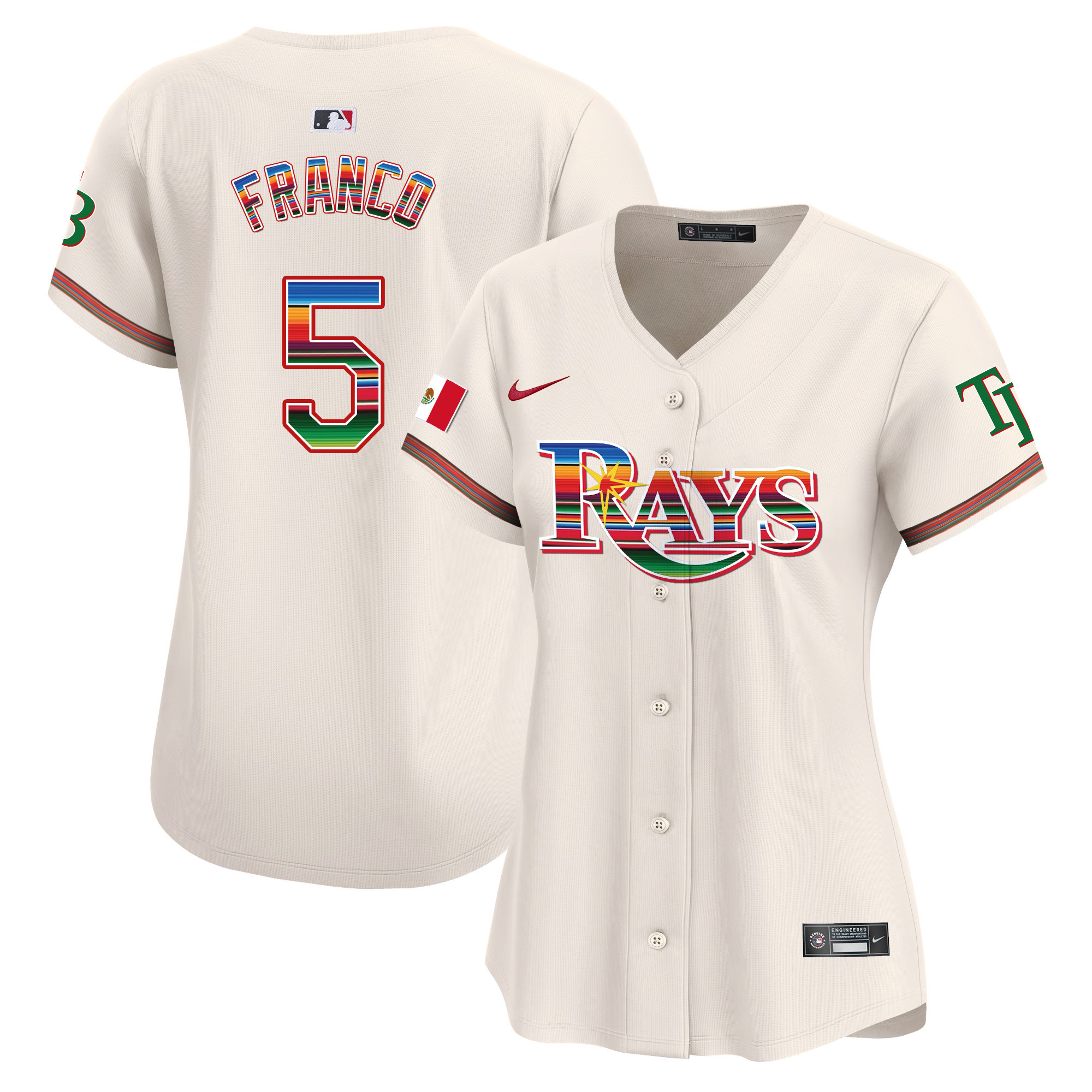 Wander Franco Women's Tampa Bay Rays Mexico Vapor Premier Limited Cream Jersey - All Stitched