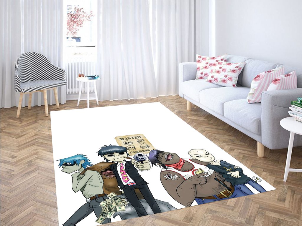 Wanted Gorillaz Band Living Room Modern Carpet Rectangle Rug