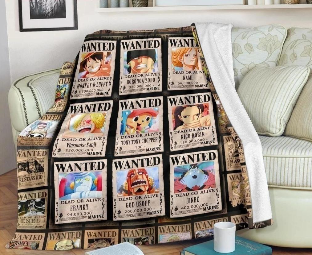 Wanted Manga One Piece Sherpa Blanket Cozy Blanket Fleece Blanket