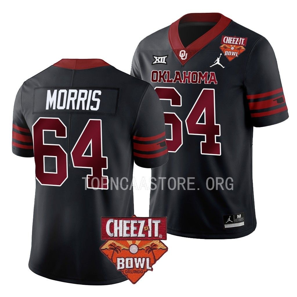 Wanya Morris Oklahoma Sooners 2022 Cheez-It Bowl #64 Jersey Men's Black College Uniform