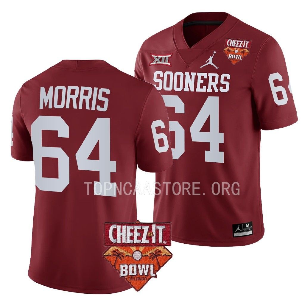 Wanya Morris Oklahoma Sooners 2022 Cheez-It Bowl #64 Jersey Men's Crimson College Uniform