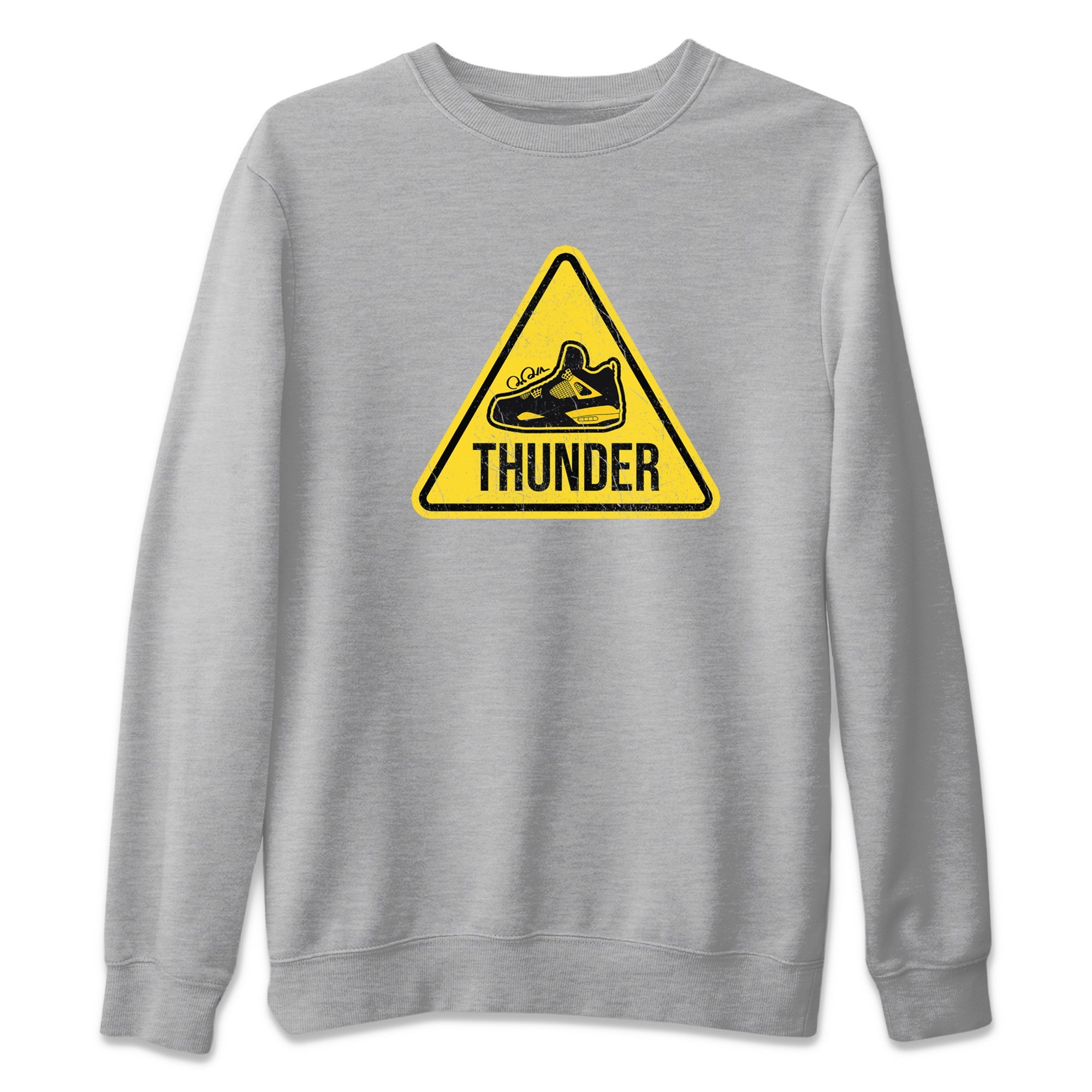 Warning Sign Unisex Sweater – Air Jordan 4 Thunder, Sneakers Matching Sweater