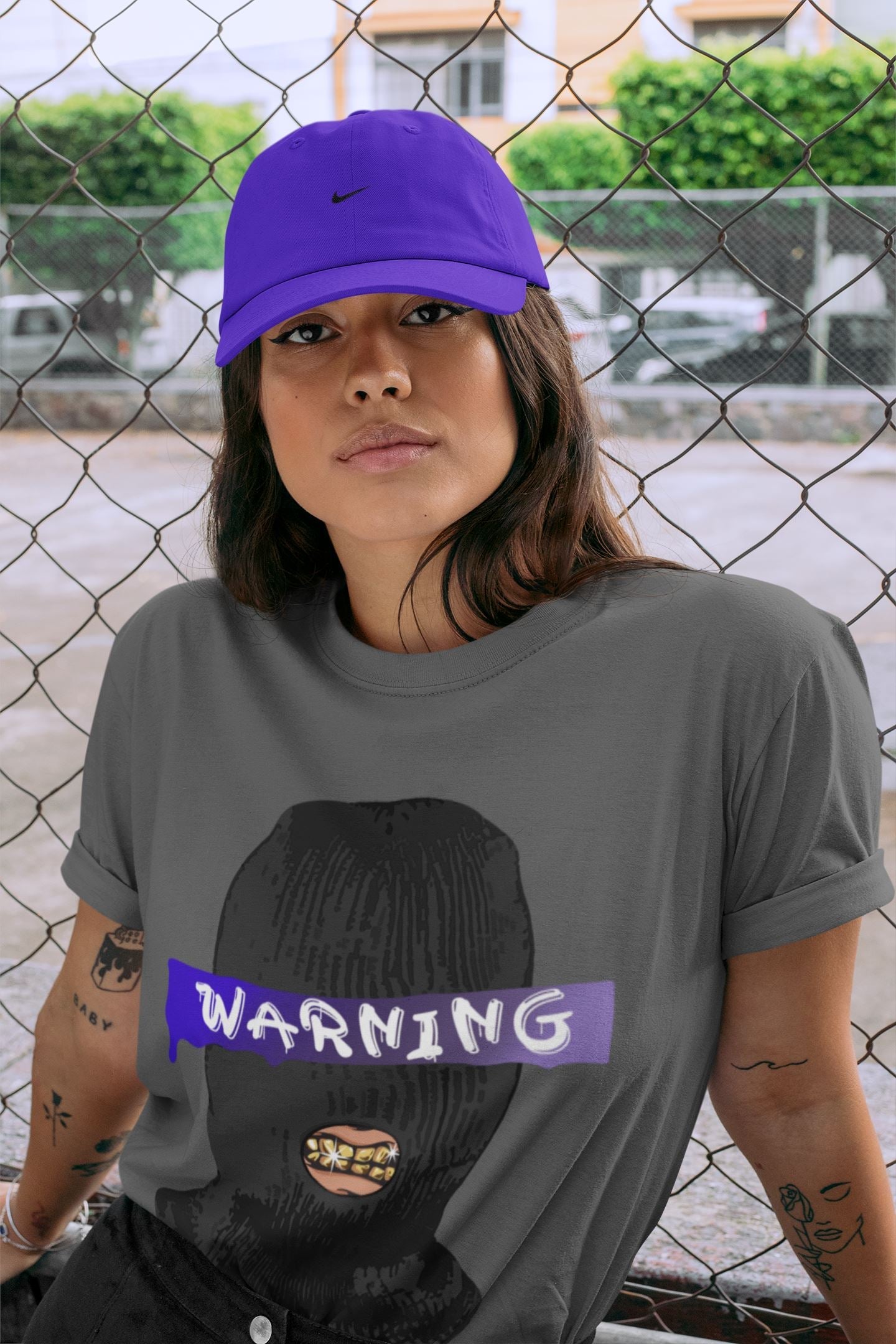 Warning Unisex Sweater – Air Jordan 12 Dark Concord, Sneakers Matching Sweater