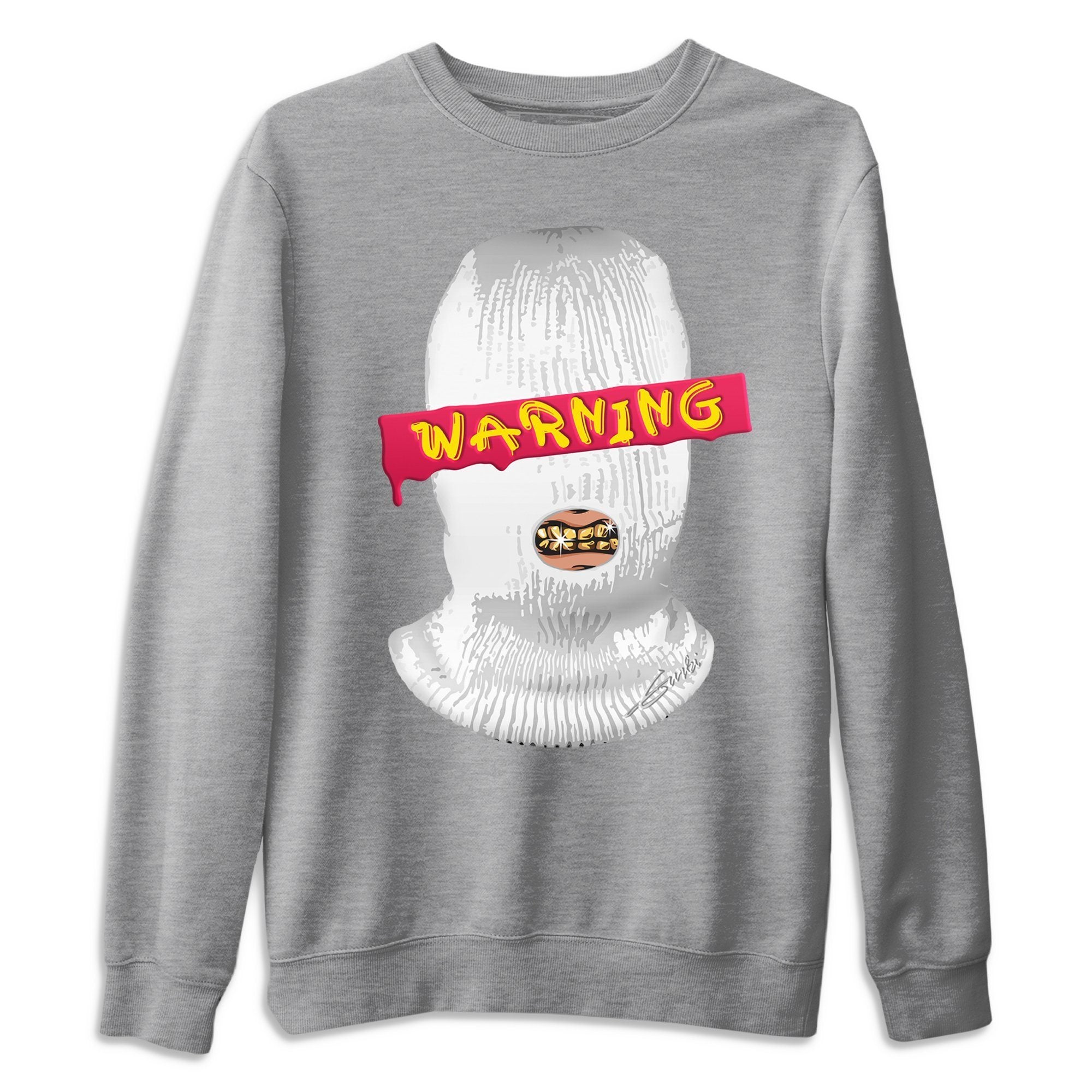 Warning Unisex Sweater – Air Jordan 1 Light Fusion Red, Sneakers Matching Sweater