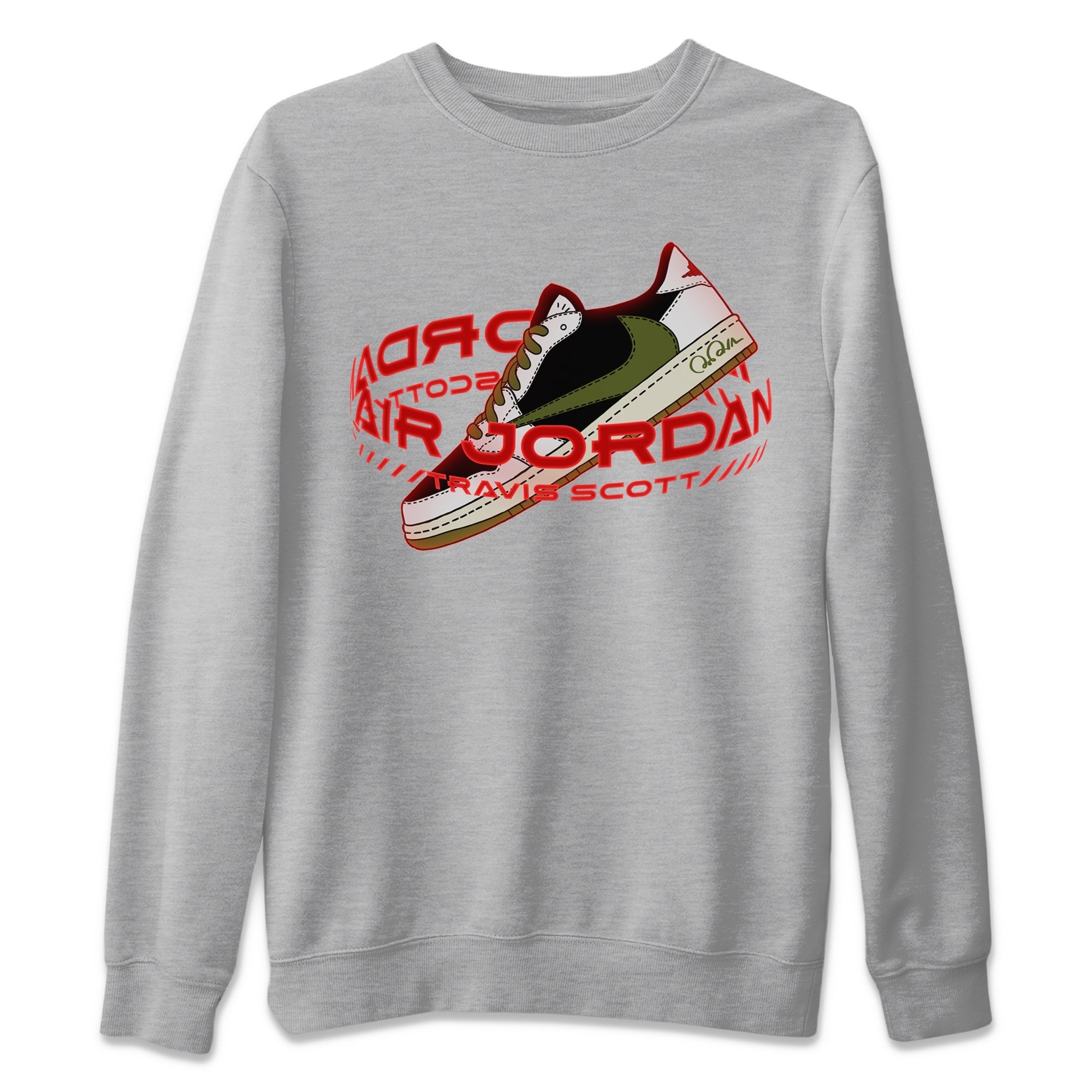 Warping Space Unisex Sweater – Air Jordan 1 Travis Scott Olive, Sneakers Matching Sweater