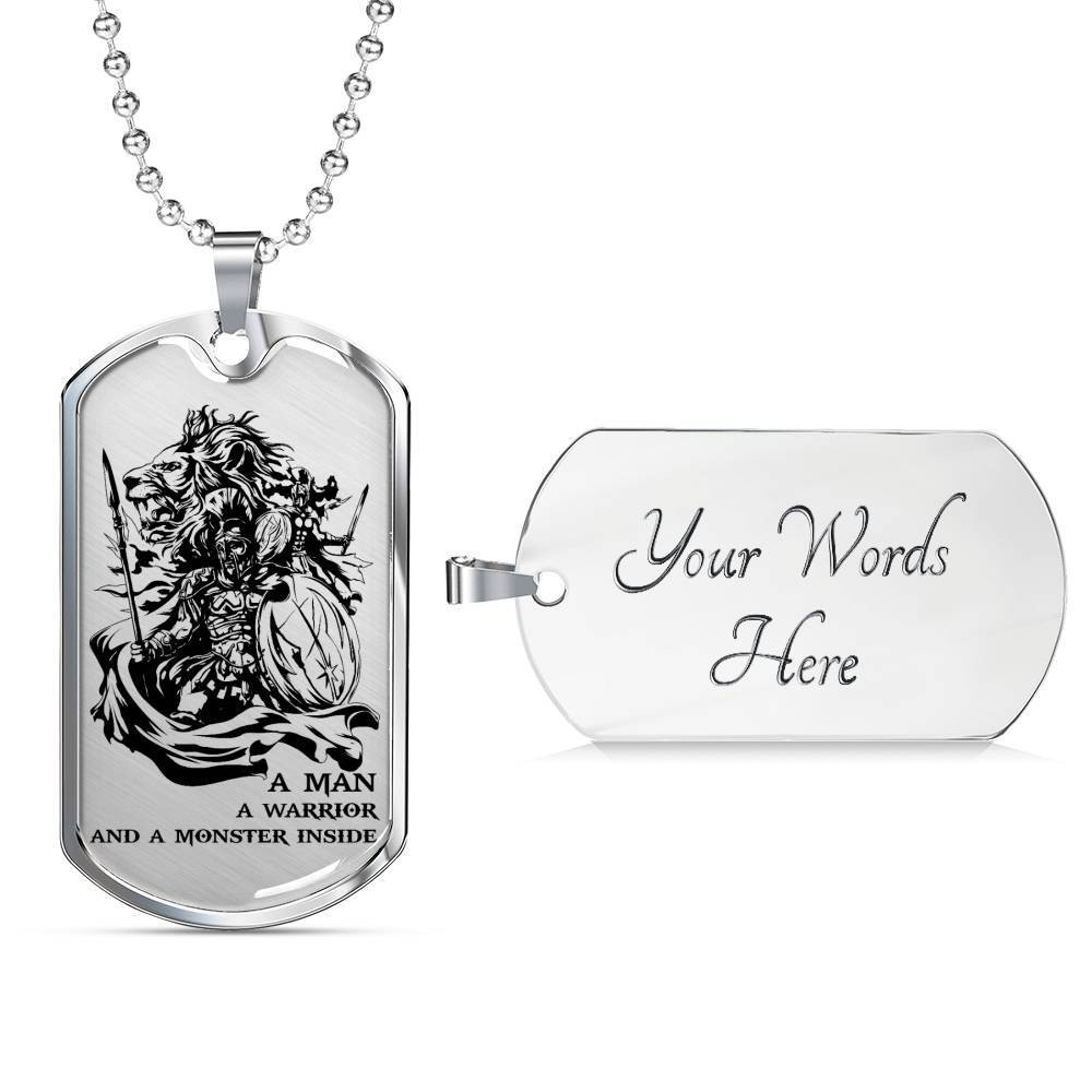 Warrior – Spartan – A Man A Warrior And A Monster Inside – Military Ball Chain