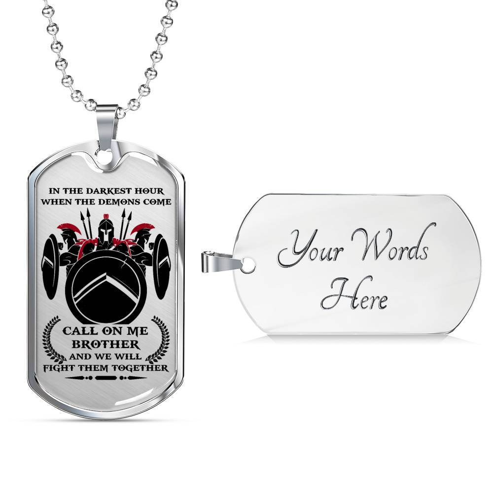 Warrior – Spartan – Call On Me Brother – English – Military Ball Chain