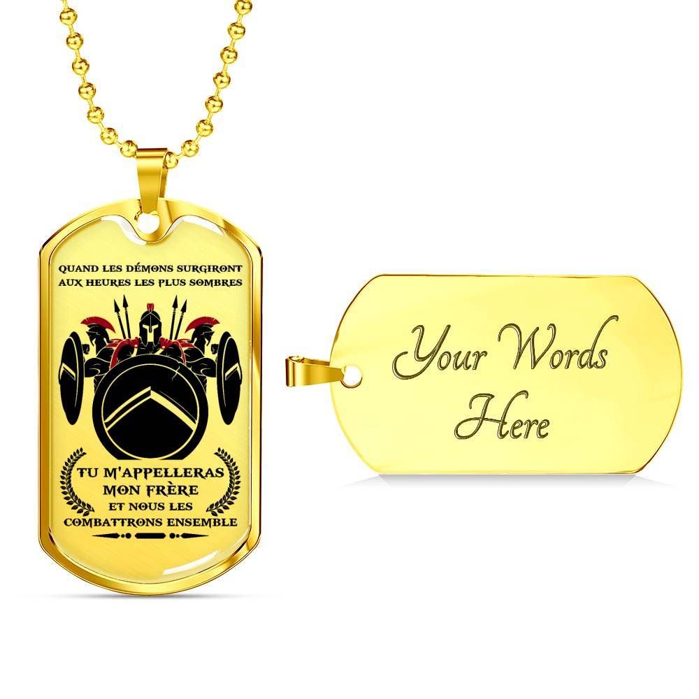 Warrior – Spartan – Call On Me Brother – French – Military Ball Chain