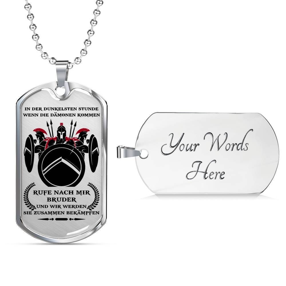 Warrior – Spartan – Call On Me Brother – German – Military Ball Chain