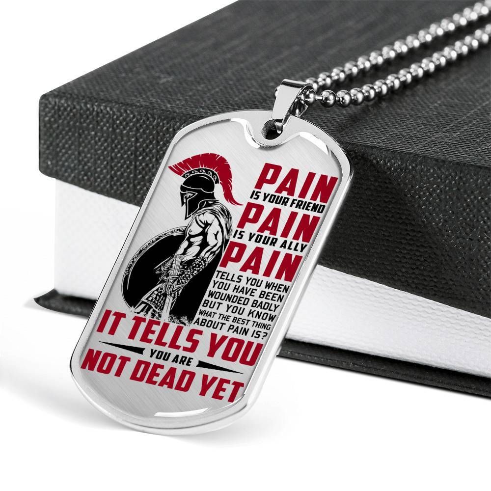 Warrior – Spartan – PAIN – You Are Not Dead Yet – Military Ball Chain