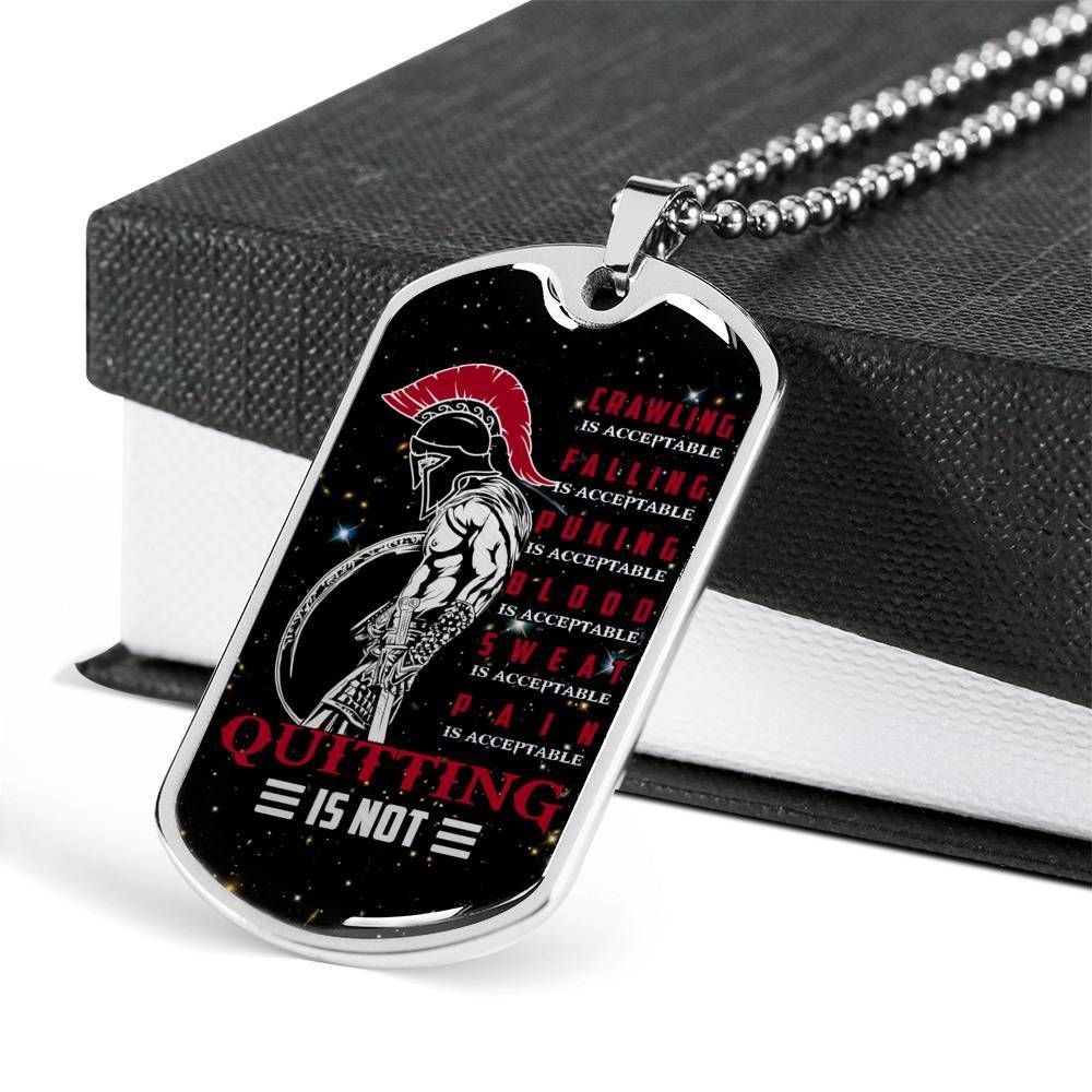 Warrior – Spartan – Quitting Is Not – Galaxy – Military Ball Chain