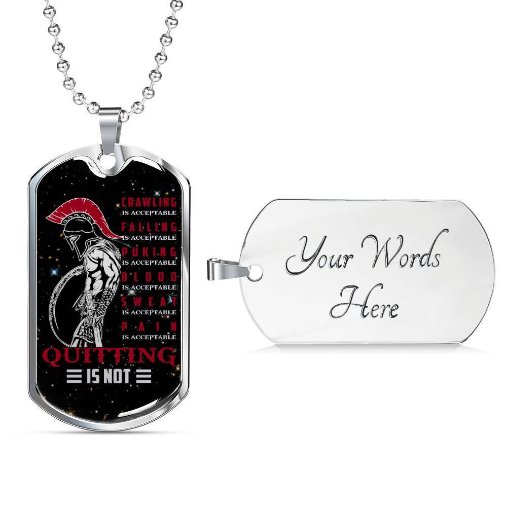 Warrior – Spartan – Quitting Is Not – Galaxy – Military Ball Chain
