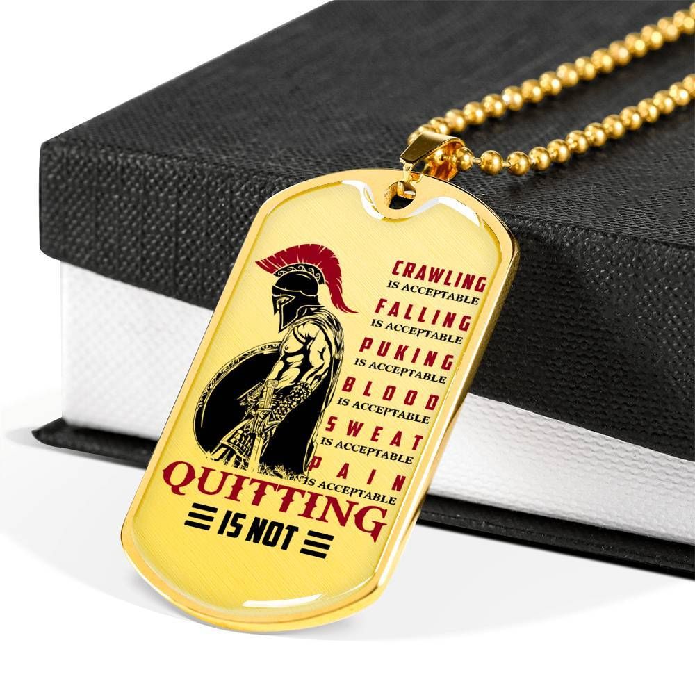 Warrior – Spartan – Quitting Is Not – Military Ball Chain