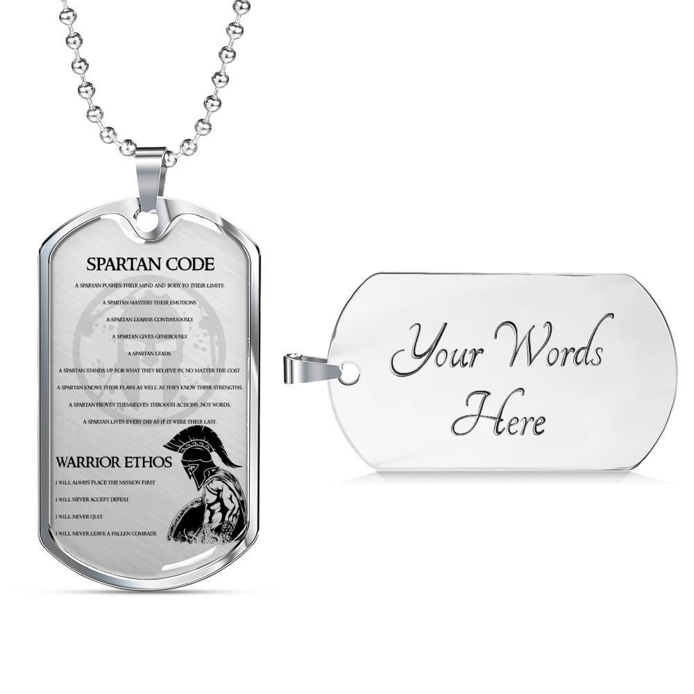 Warrior – Spartan – Spartan Code – Warrior Ethos – English – Military Ball Chain