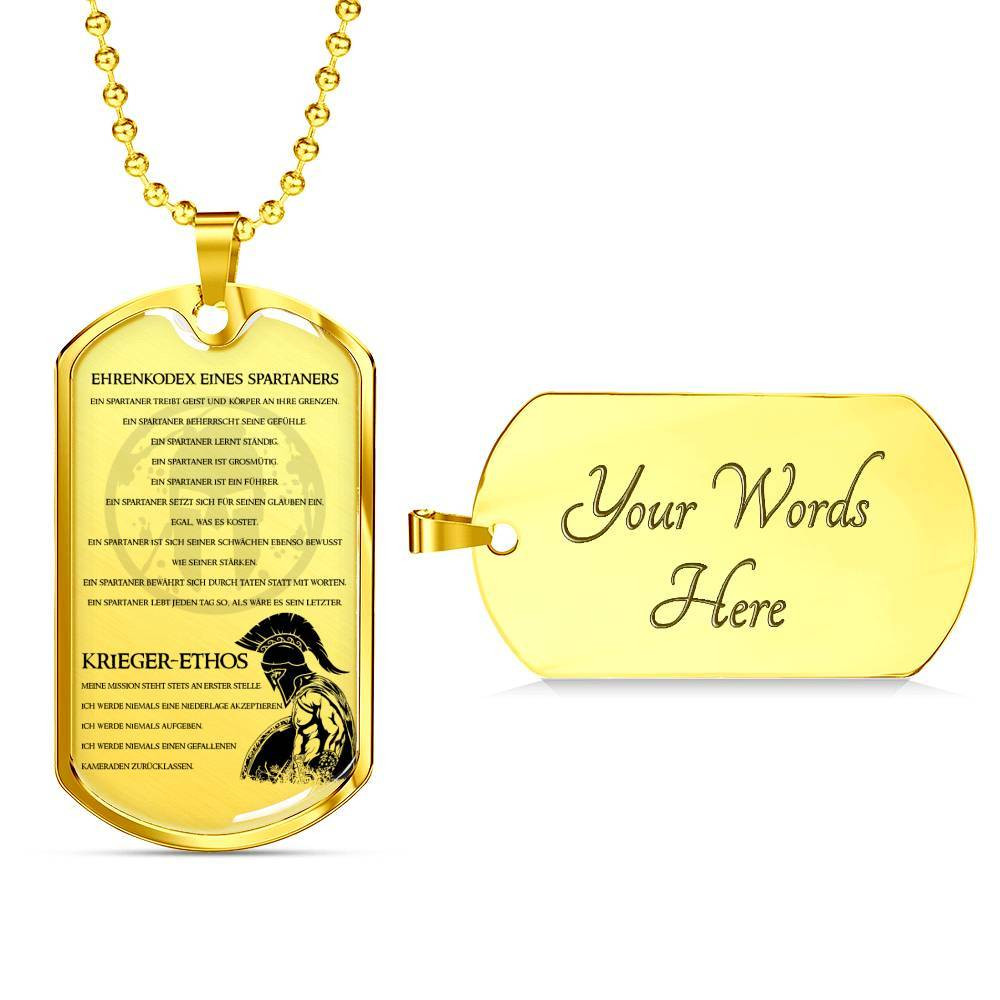 Warrior – Spartan – Spartan Code – Warrior Ethos – German – Military Ball Chain