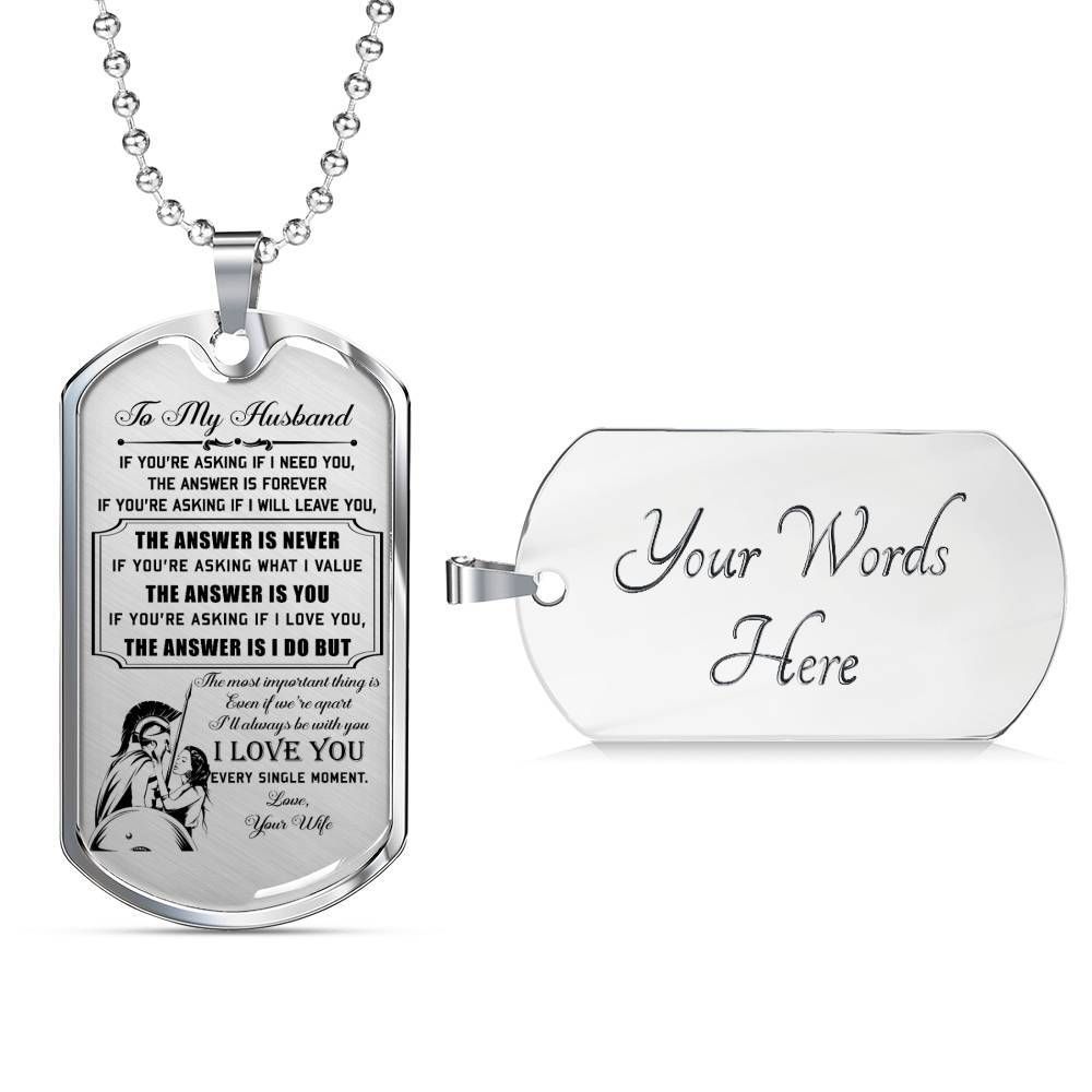 Warrior – Spartan – Wife To Husband – I Love You – Military Ball Chain