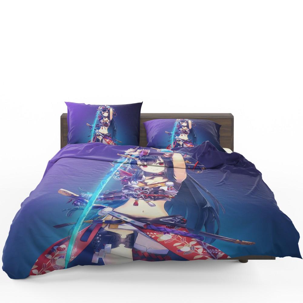 Warrior Girl Katana Anime Duvet Cover Bedding Set