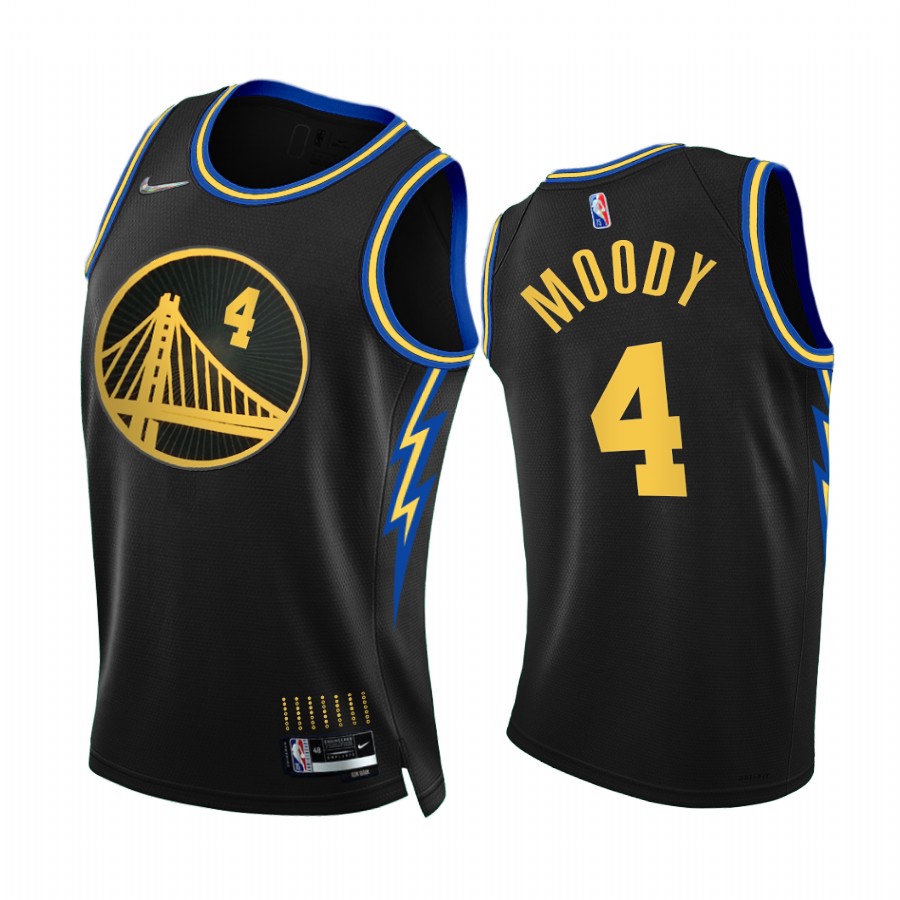 Warriors Moses Moody City Edition Black 2021-22 Jersey NBA 75th Season