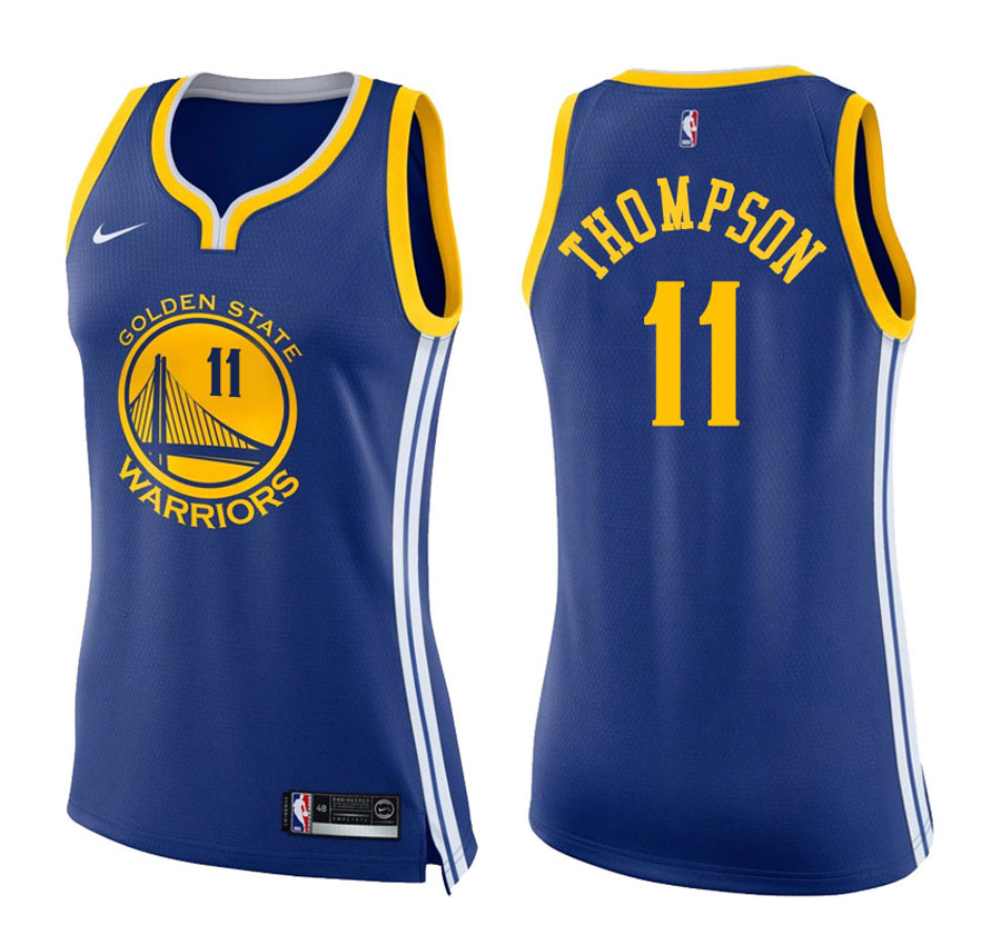 Warriors Women Klay Thompson #11 2017-18 Icon Blue Jersey