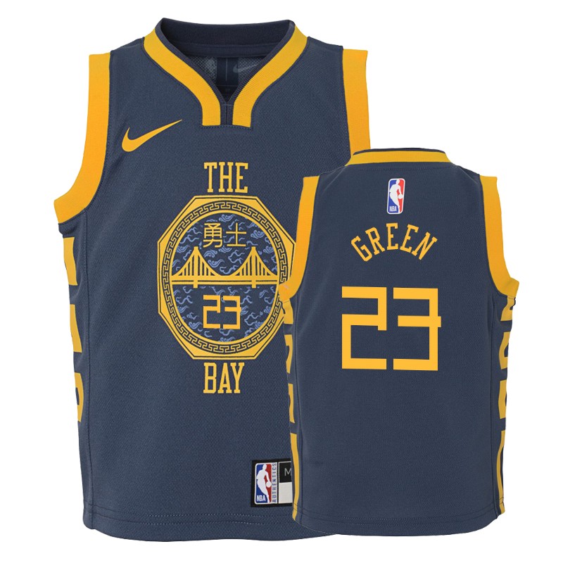 Warriors Youth Draymond Green #23 City Navy Jersey