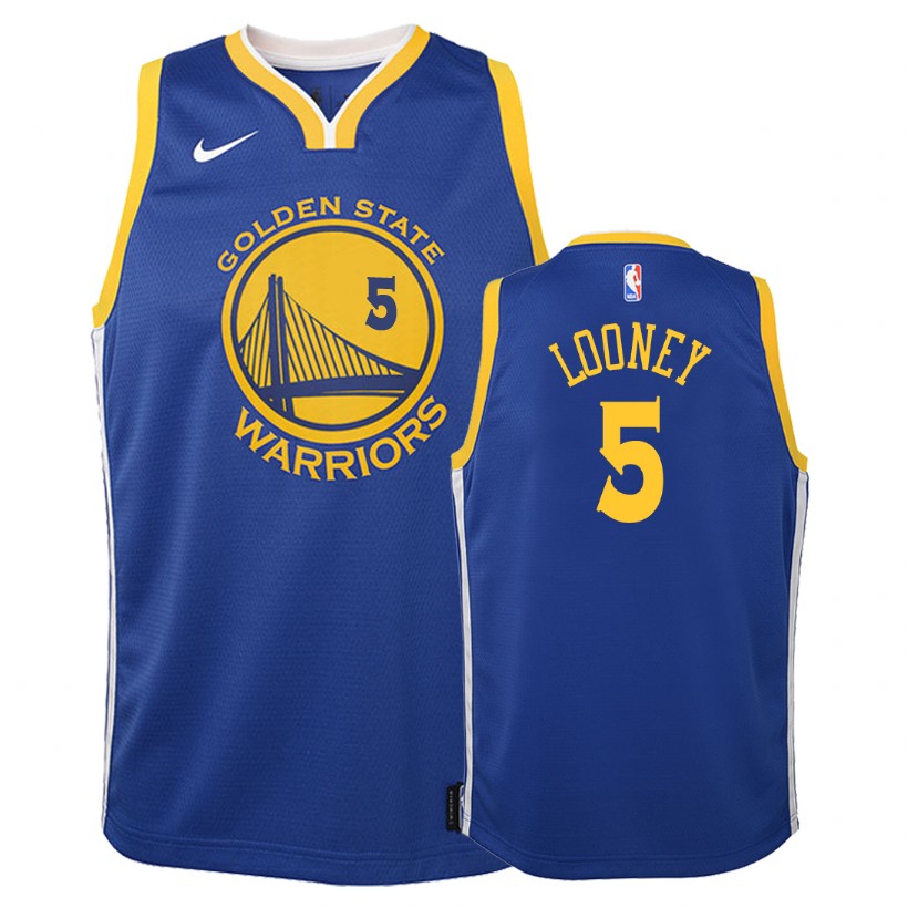 Warriors Youth's Kevon Looney #5 Icon Edition Royal Jersey