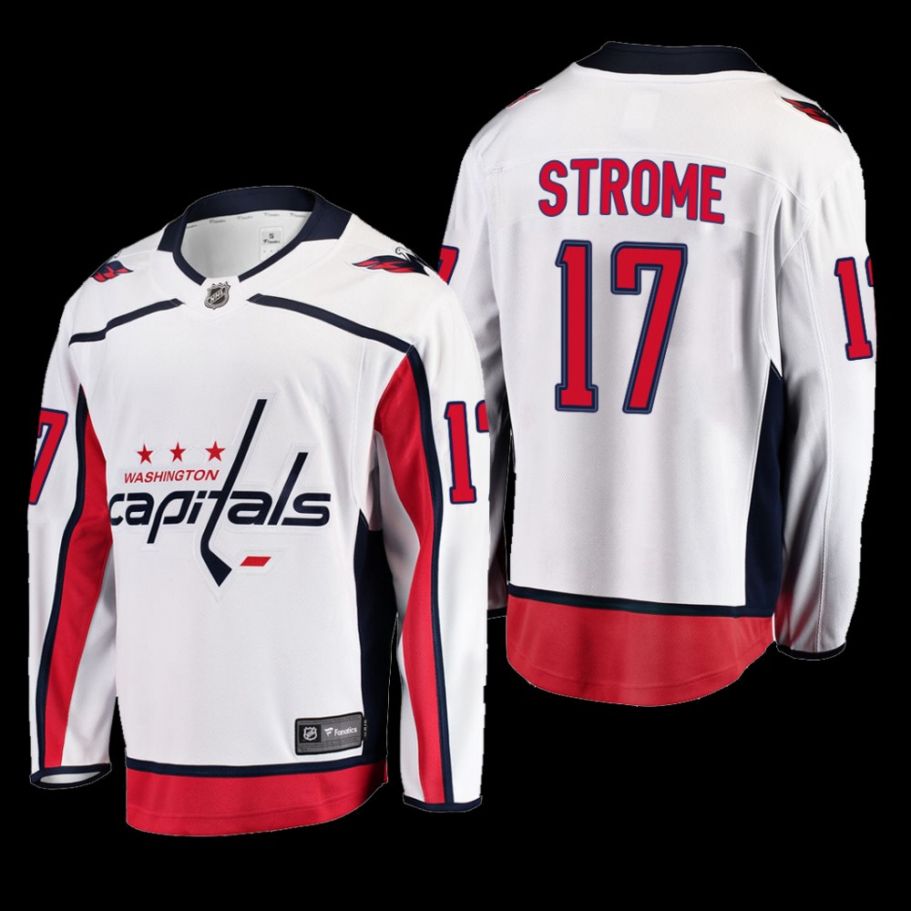 Washington Capitals #17 Dylan Strome White 2022 Away Breakaway Player Jersey