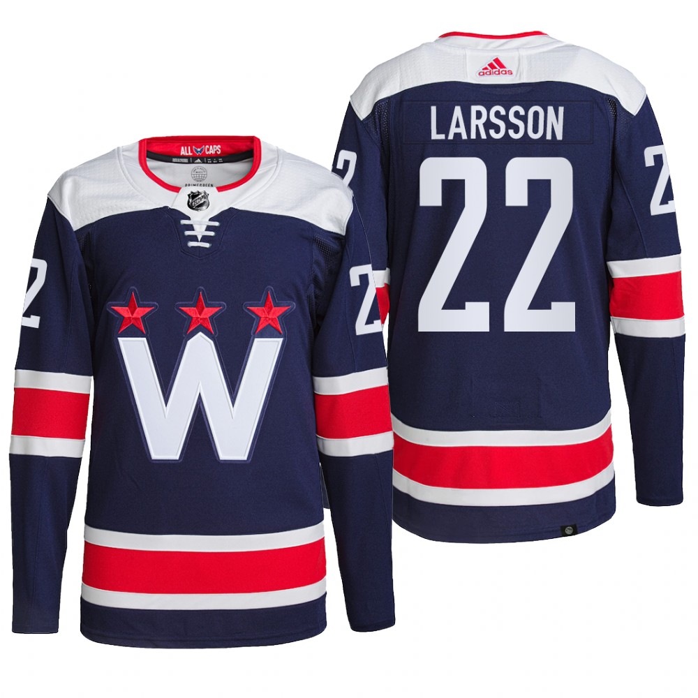 Washington Capitals 2022 Alternate Jersey Johan Larsson Navy #22 Primegreen Pro Uniform