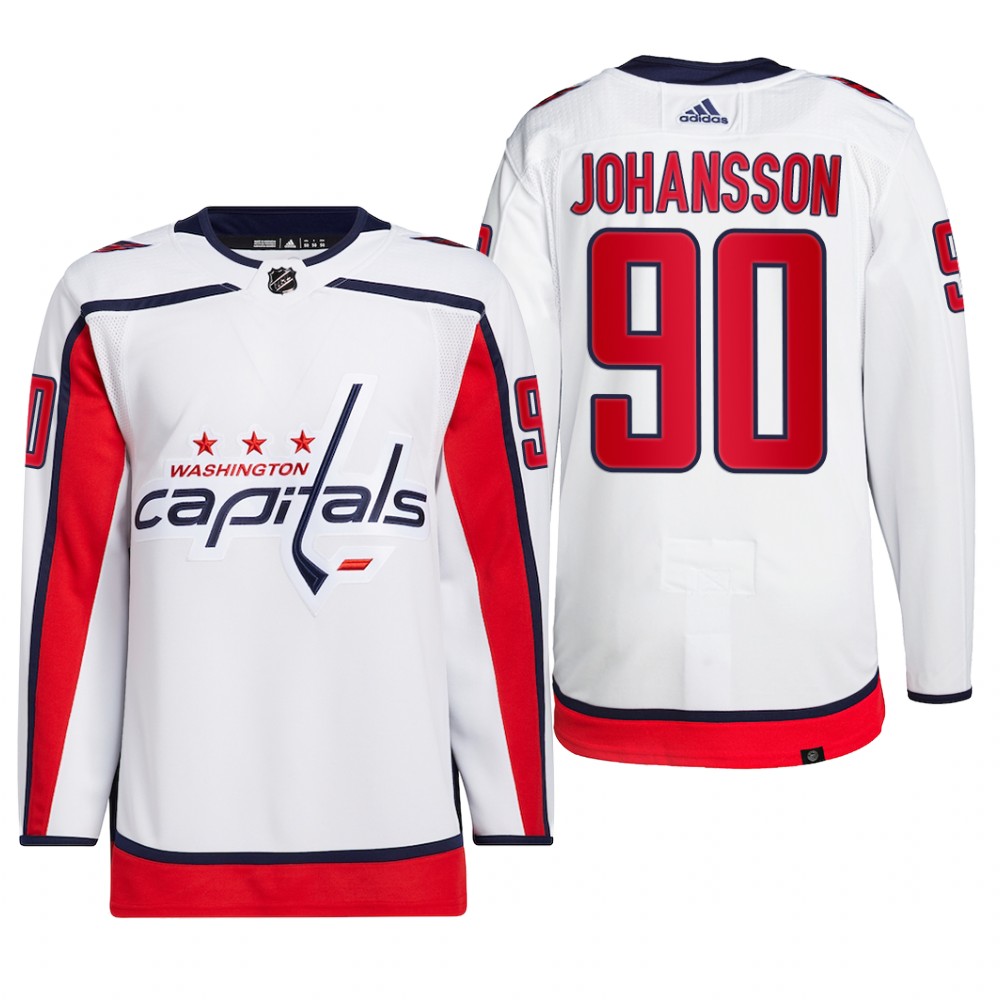 Washington Capitals 2022 Away Jersey Marcus Johansson White #90 Primegreen Pro Uniform