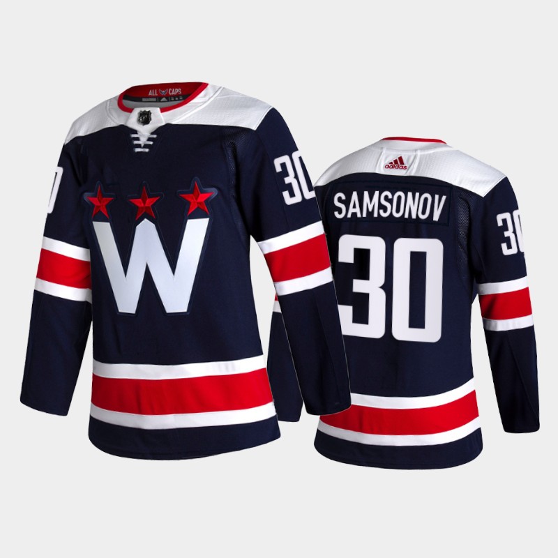 Washington Capitals Ilya Samsonov #30 Navy Alternate Jersey