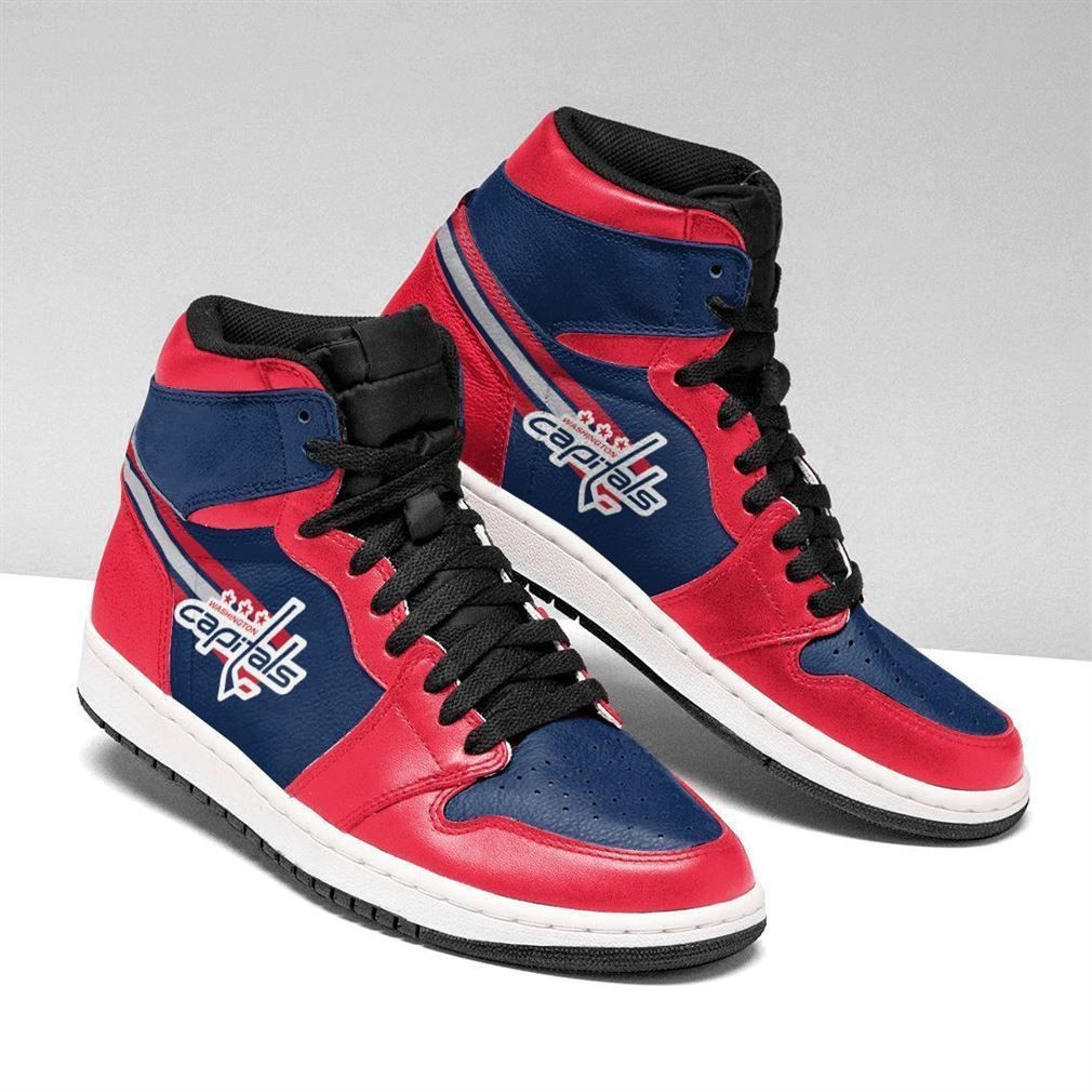 Washington Capitals NHL Fashion Sneakers Basketball Shoes Leather High Top Air Jordan Sneaker, Air Jordan Hightop