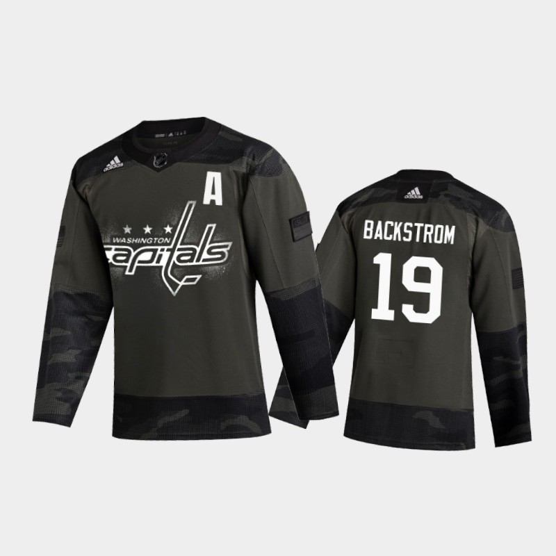 Washington Capitals Nicklas Backstrom #19 2019 Veterans Day Camo Practice Jersey