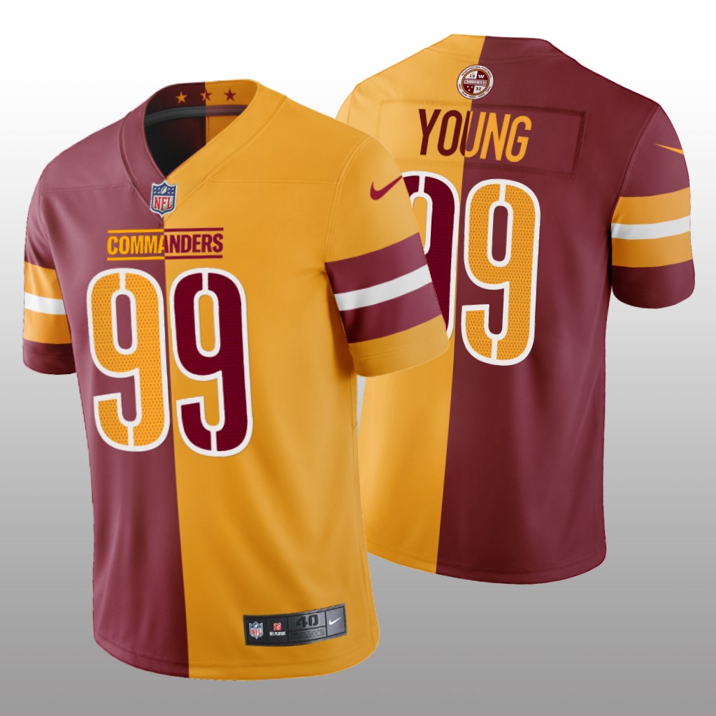 Washington Commanders Chase Young Burgundy Gold Split - Men's
