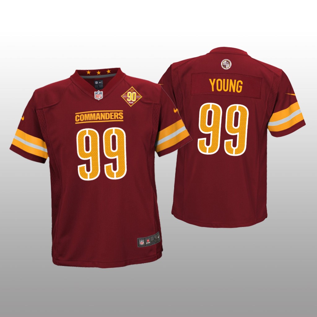Washington Commanders Chase Young Burgundy Jersey 90th Anniversary - Youth