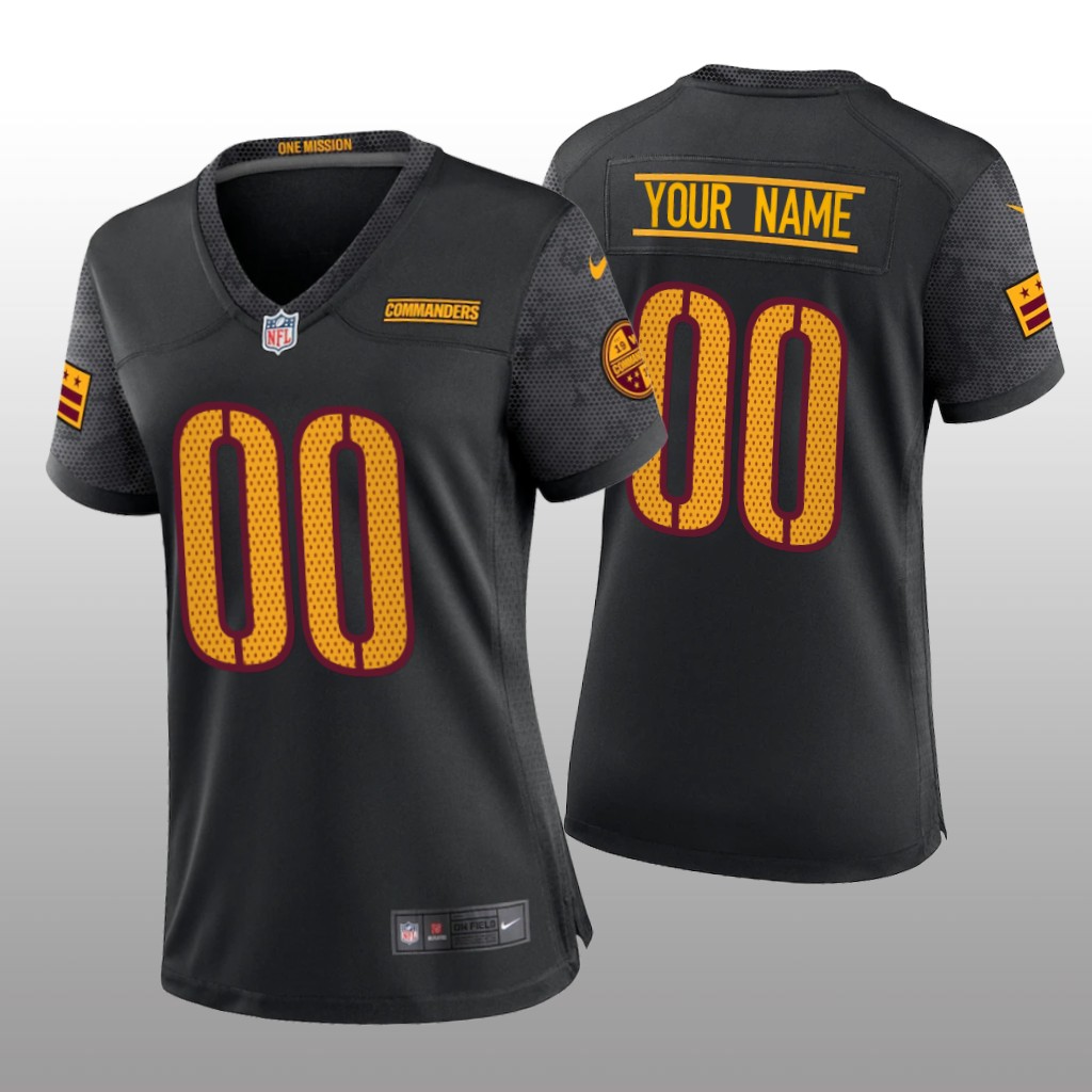 Washington Commanders Custom Black Jersey Alternate Game - Women's