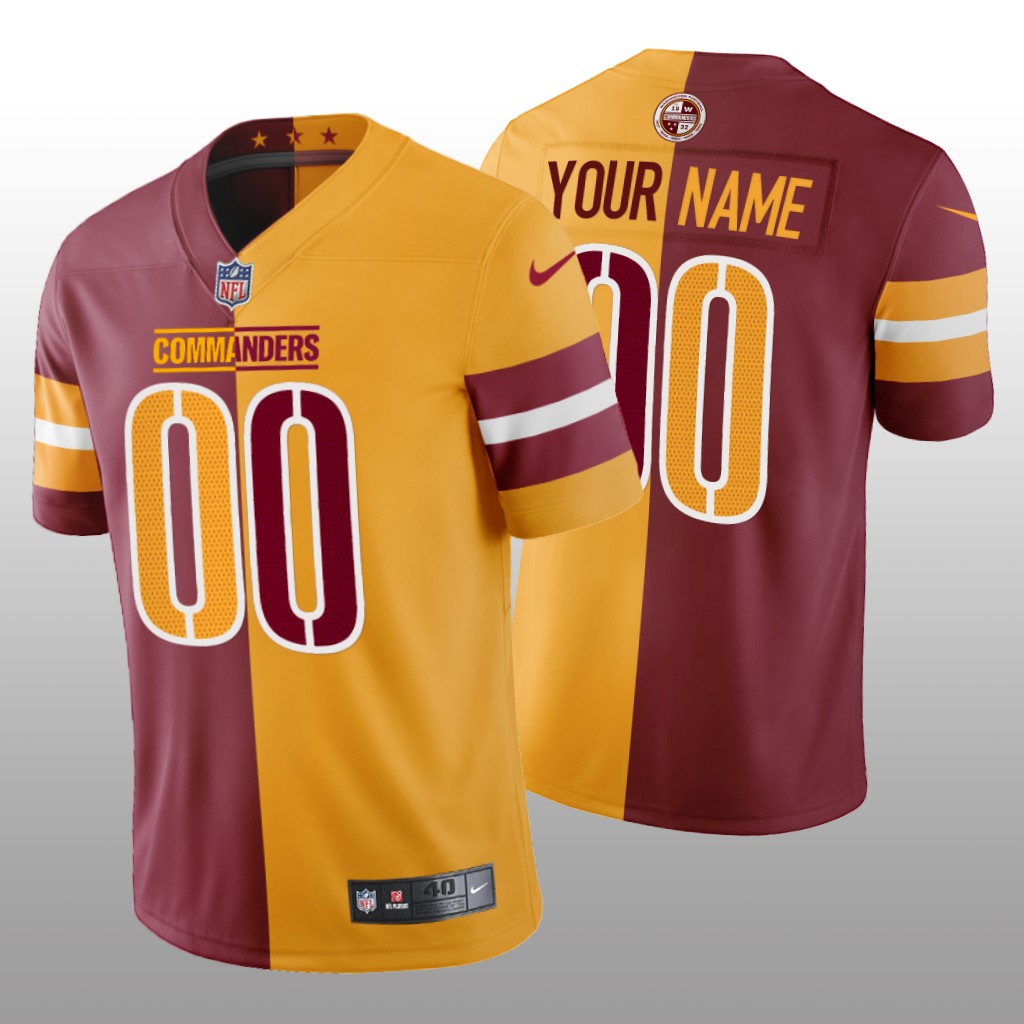 Washington Commanders Custom Burgundy Gold Split - Men's