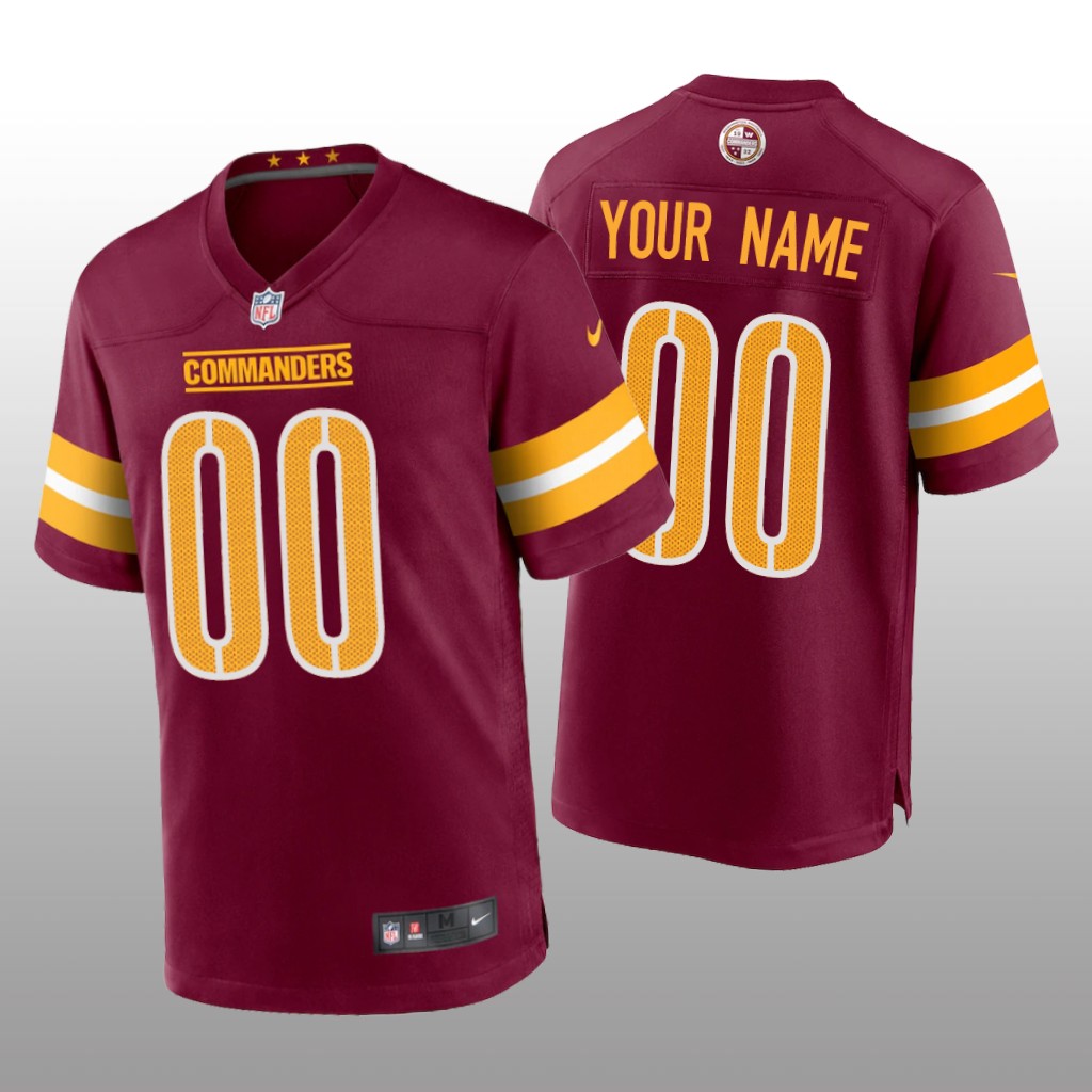 Washington Commanders Custom Burgundy Jersey Game - Men's